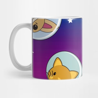 Cute Space Cats And Dogs Background Pattern Seamless Mug